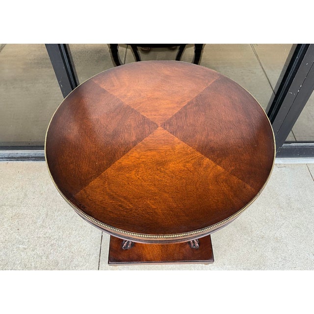 Mid 20th Century Neo-Classical Style Inlaid Mahogany Side Tables - Pair For Sale - Image 5 of 8