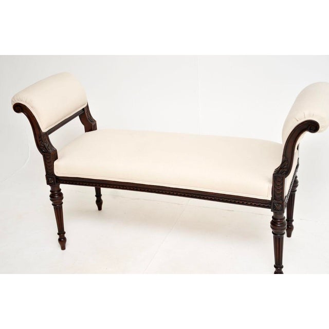 Wood Antique Victorian Carved Bench or Stool attributed to Waring and Gillows, 1880 For Sale - Image 7 of 12