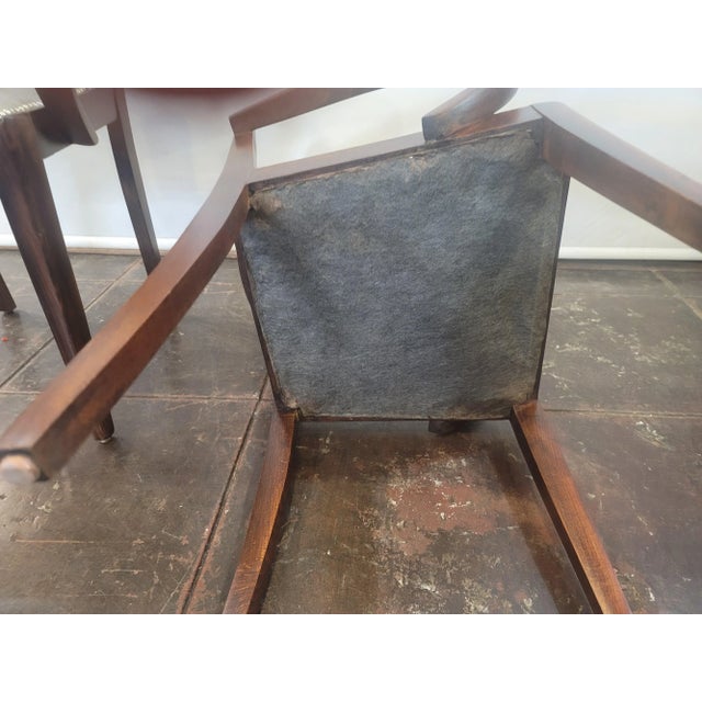 1920s Antique French Art Deco Chairs Pair Fantastic Style For Sale - Image 4 of 5