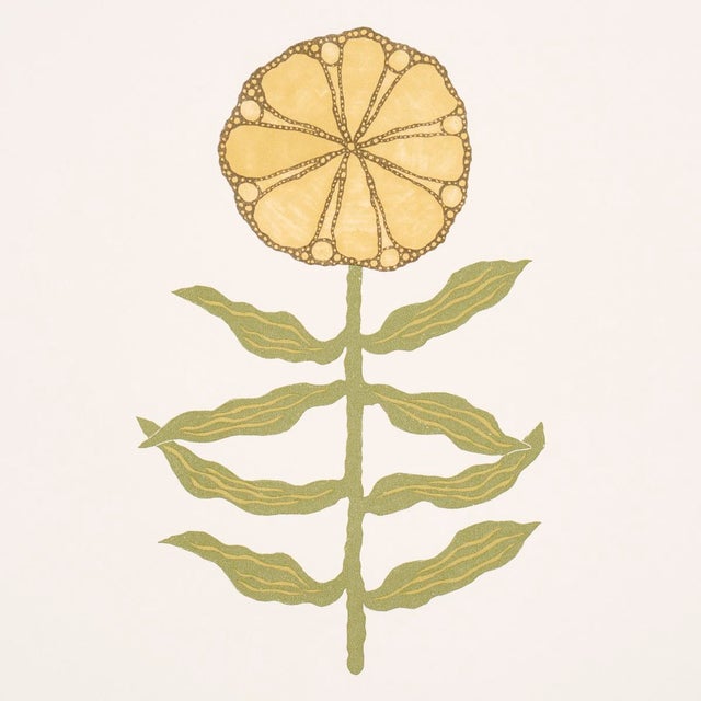 Contemporary SAMPLE - Schumacher x Marian Mcevoy Pretty Petals Wallpaper In Soft Yellow For Sale - Image 3 of 4