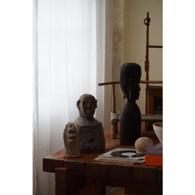 Mid-Century Handcrafted African Wooden Sculpture, 1950s For Sale - Image 13 of 14