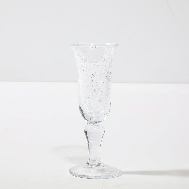 Transparent Set of 16 Hand-Blown Clear Stemmed Drinking Glasses by La Verrerie De Biot For Sale - Image 8 of 12