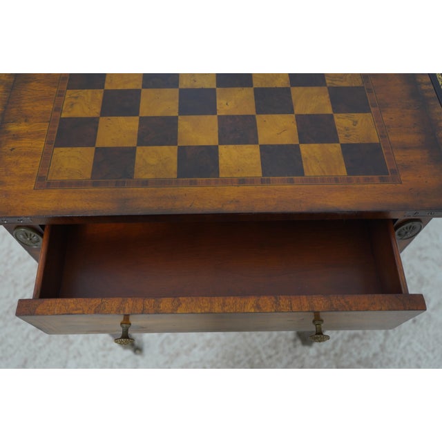 2000 - 2009 Maitland Smith Flip Top Mahogany Games Table For Sale - Image 5 of 12