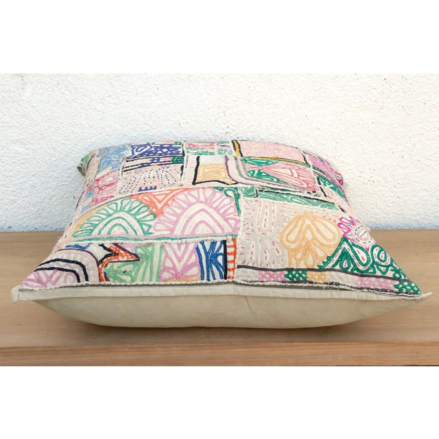 Large Earthy Rose Antique Jaisalmer Pillow For Sale - Image 4 of 10