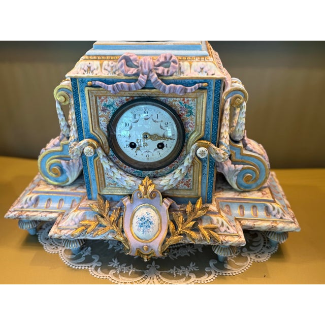 Late 19th Century Late 19th Century Rococo Revival Mantel Clock For Sale - Image 5 of 7