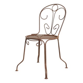 Vintage French Iron Garden Chair, 1920s For Sale