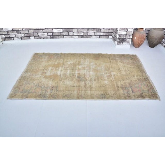 Handmade wool carpet in Turkish Anatolia , Vintage Oushak Rug,Turkish Vintage Anatolian Rug, Handmade wool Rug . One Of...