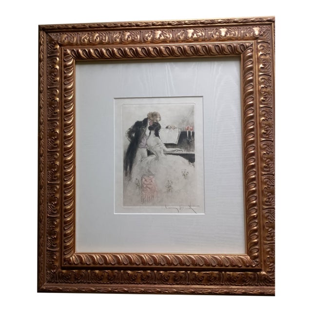 Louis Icart “Sad Departure” (1938) – Original Copperplate Etching – Signed & Authenticated by n.d. Isen For Sale