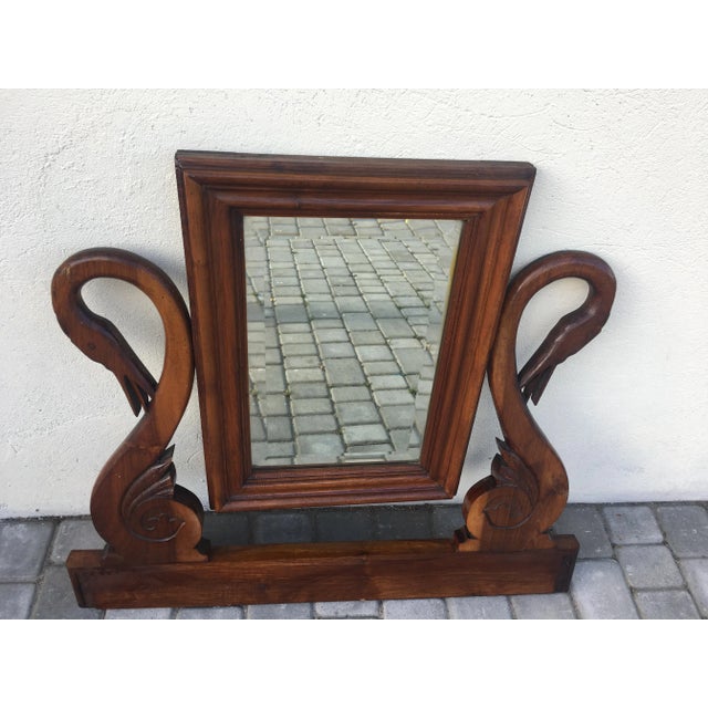 Brown Vintage Empire Style Walnut Mirror For Sale - Image 8 of 15