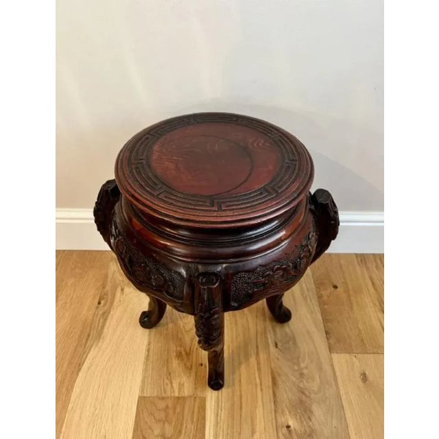 Oriental Carved Jardiniere Stand, 1890s For Sale - Image 6 of 8