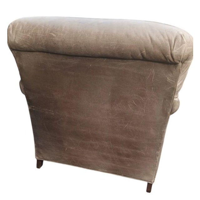 Animal Skin A Rare Vintage Genuine Leather Club Chair by William Alan and Ottoman For Sale - Image 7 of 9