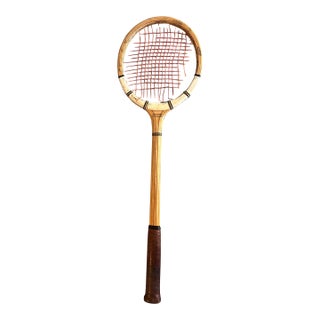 Vintage 1950s Princeton University Private-Label Wooden Tennis Squash Racket – Provenance Verified For Sale