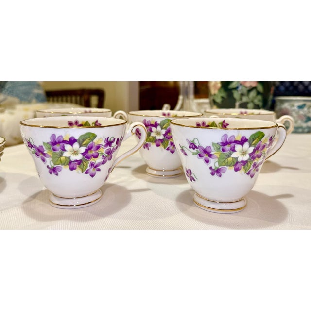 Royal Tuscan English Tea Cups & Saucers - Set of 5 For Sale - Image 11 of 15