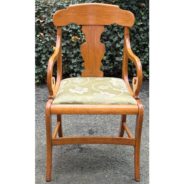 Mid 20th Century Empire Style Solid Maple Armchairs - A Pair For Sale - Image 9 of 12