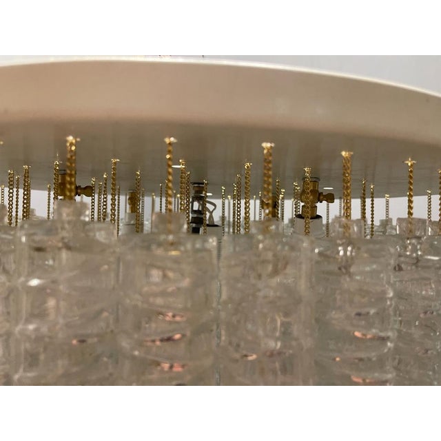 Large Mid-Century Textured Glass Tube Chandelier, 1960s For Sale - Image 12 of 14