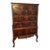 1920s Chippendale Revival Figured Mahogany High Chest of Drawers For Sale