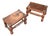 Spanish Medieval-Style Wood and Leather Ottomans, 1920s Set of 2 For Sale