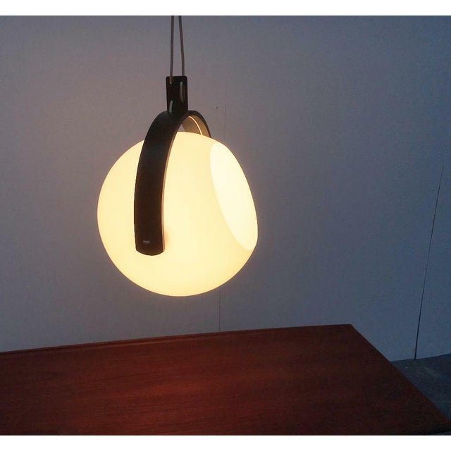 Mid-Century Swiss Space Age Plastic & Plywood Pendant Lamp from Temde, 1960s For Sale - Image 4 of 18