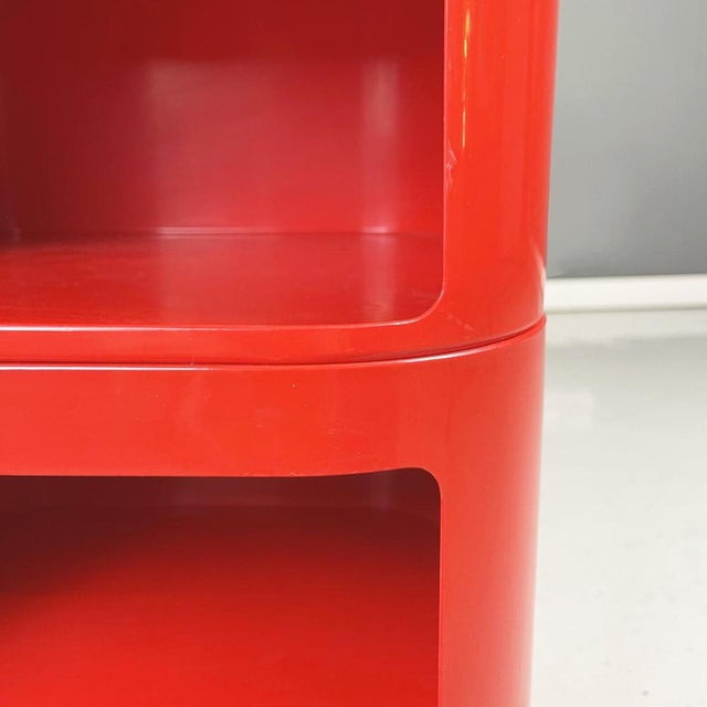 Space Age Italian Red Modular Chest of Drawers attributed to Castelli for Kartell, 1970s For Sale - Image 9 of 13