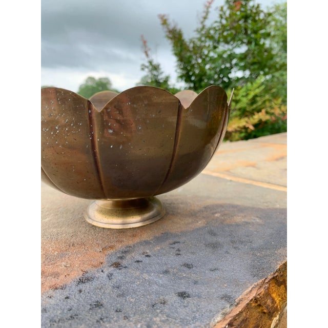 Sweet brass colored vintage bowl. Would look great styled on a shelf or used as landing spot for those catch all items.