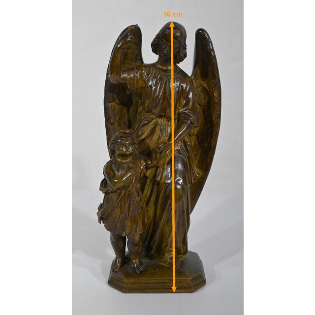 Child Led by an Angel, 1900, Patinated Bronze Sculpture For Sale - Image 16 of 18