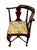 Vintage Queen Anne Style Corner Chair With Nautical Map & Sailing Ship Upholstery For Sale - Image 4 of 12