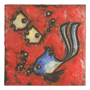 West German Fish Wall Tile by Adele Bolz for Ruscha Keramik