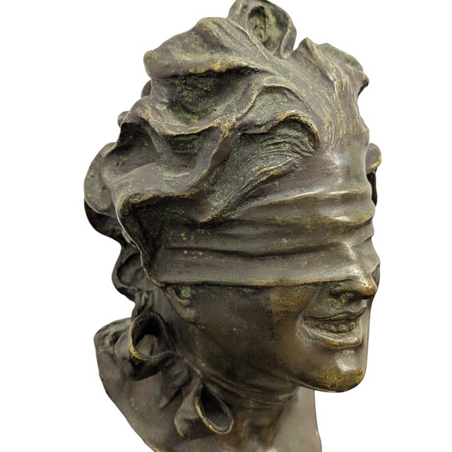 Sculpture of a Blindfolded Goddess, Late 19th Century For Sale - Image 6 of 8