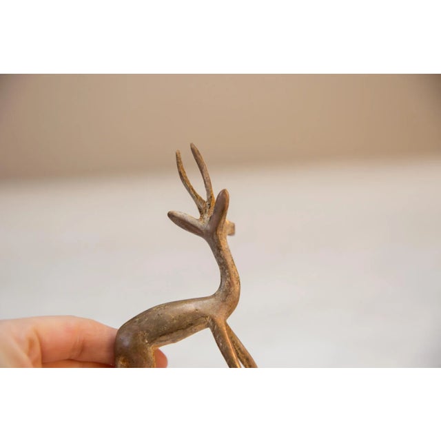 Vintage African Golden Patina Mixed Metal Gazelle For Sale In New York - Image 6 of 9