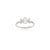 White Genuine Pink Sapphire and Emerald Flower Ring in 14Karat White Gold Size 7 For Sale - Image 8 of 13