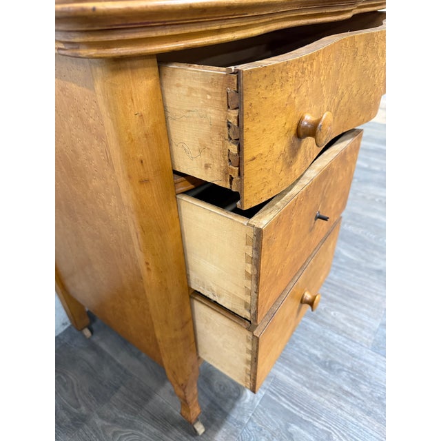 Brown Antique Victorian or Edwardian Birdseye Maple Washstand Cabinet Commode Dry Sink For Sale - Image 8 of 12