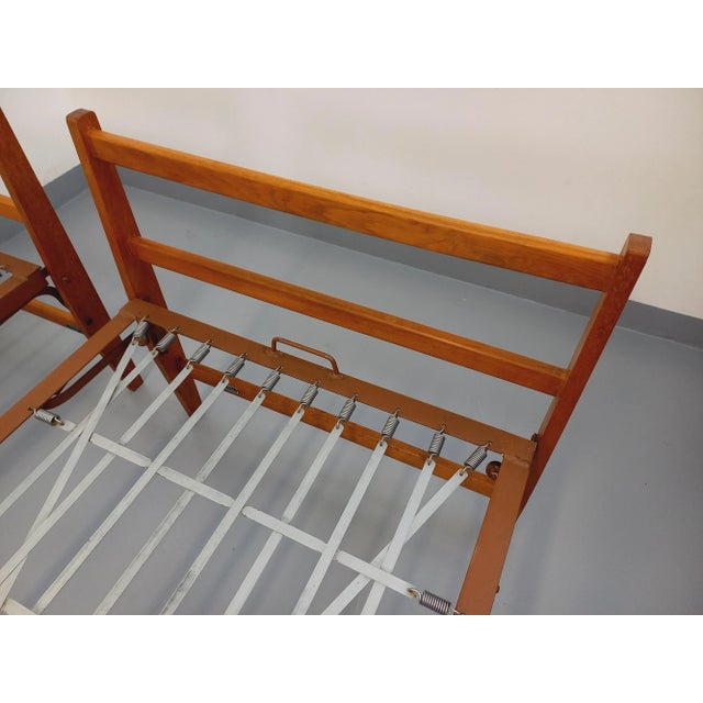 Vintage Stackable Daybeds in Oak Wood and Metal, 1960s, Set of 2 For Sale - Image 14 of 18