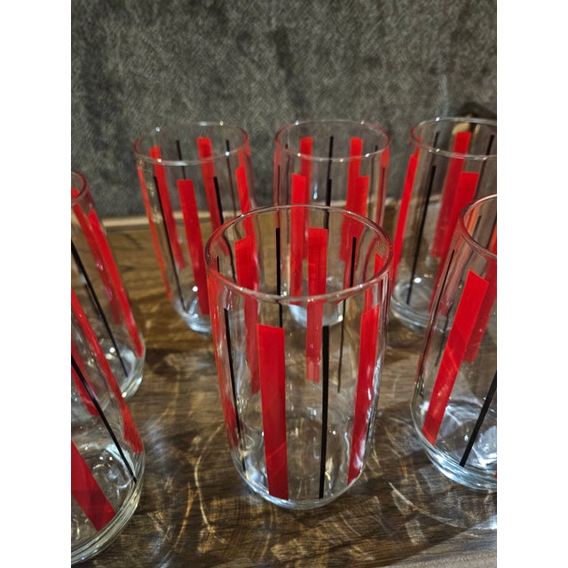 Mid-Century Modern Tumblers & Caddy- 9 Pieces For Sale - Image 10 of 12