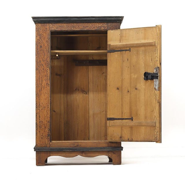 Antique Rustic Farmhouse Primitive Folk Art Painted Cabinet For Sale - Image 9 of 14