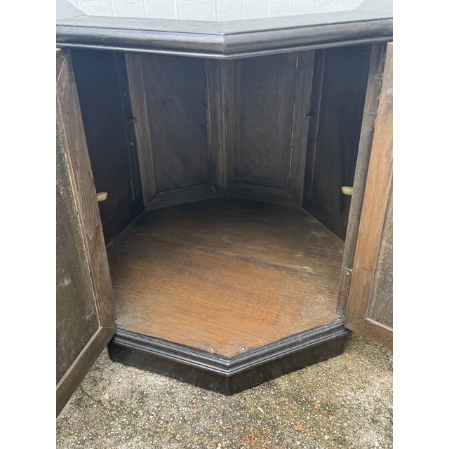 Mid-Century Chinese Carved Figural Wood Octagon Side Tables - A Pair For Sale In New Orleans - Image 6 of 12