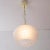 Mid-Century Modern Suspension Light in Satin Glass with White & Turquoise Lines, Italy For Sale - Image 3 of 11