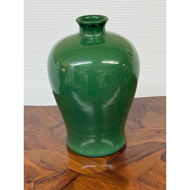 Antique Replica Chinese Green Crackle-Glaze Meiping Vase For Sale - Image 4 of 12