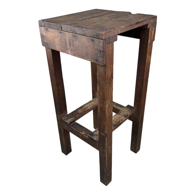Japanese Wooden Stool, 1930s For Sale