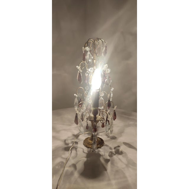 Bronze & Crystal Table Lamp, France, 1940s For Sale - Image 16 of 17