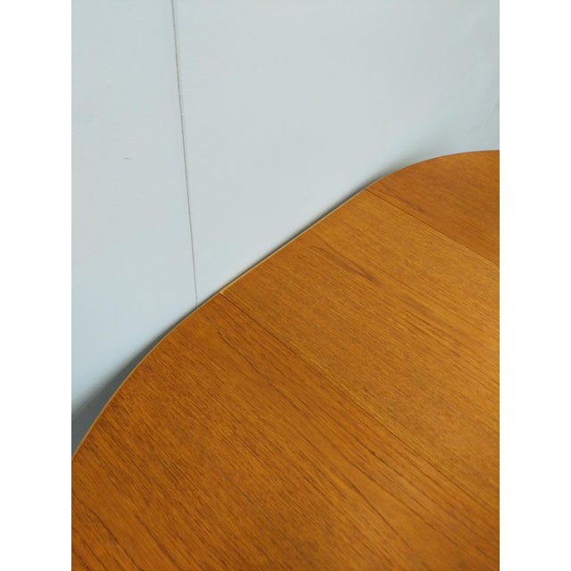 Brown Vintage Mid Century Modern Teak Extendable Dining Table For Sale - Image 8 of 10