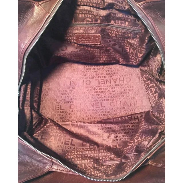 Chanel Burgundy Caviar Leather Square Quilted Handbag Tote For Sale In Philadelphia - Image 6 of 9