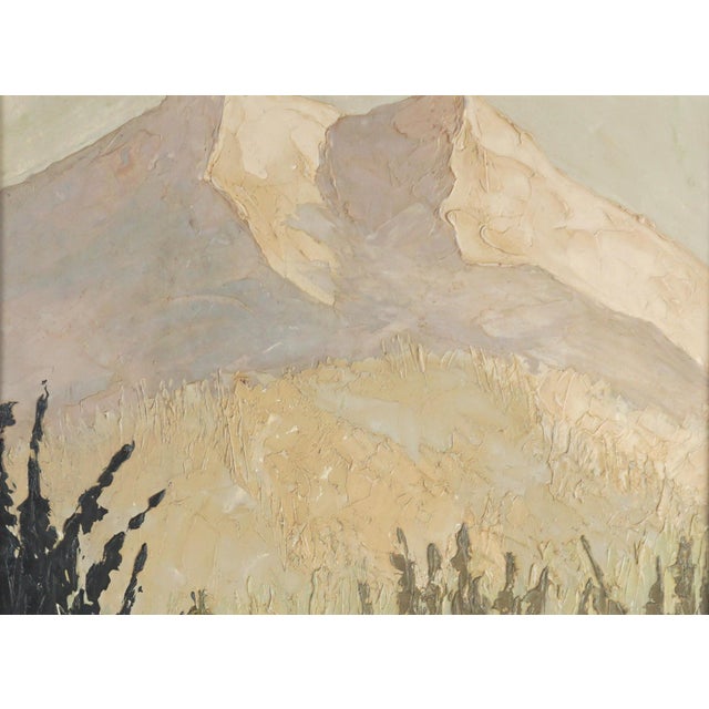 American Mid Century Sierra Mountains Double Sided Landscape - (W/ Clown Verso Painting) For Sale - Image 3 of 6