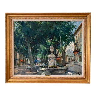 1970s Constatin Kluge, the Fountain Du Cours, Contignac, Framed For Sale