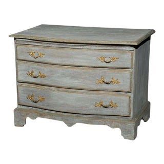 Swedish 18th Century Period Rococo Three-Drawer Painted Wood Chest For Sale