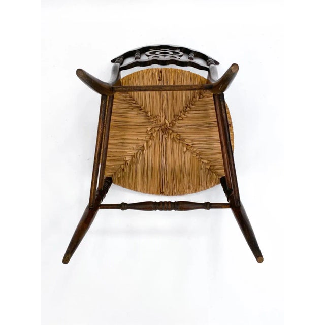 19th Century Saber Leg Rush Side Chairs—A Pair For Sale - Image 9 of 12