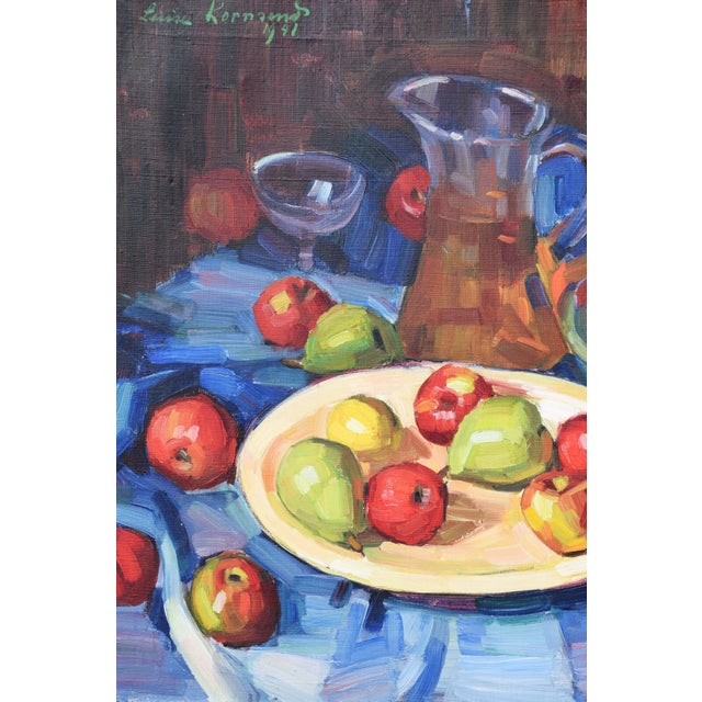 Modern Luise Kornsand, Fruit Still Life, 1941, Oil Painting on Canvas, Framed For Sale - Image 3 of 9