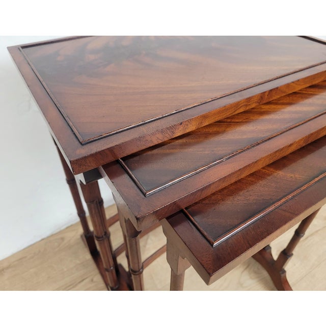 Vintage Nesting Tables in Mahogany, 1950, Set of 3 For Sale - Image 9 of 18