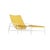 Brown Jordan Kantan Aluminum Chaise Lounge in Chalk with Yellow Vinyl Strapping For Sale
