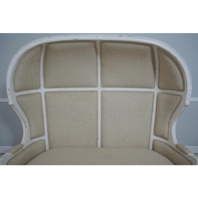 Louis XV Style Hooded Throne 2 Seat Porter Settee For Sale - Image 4 of 18