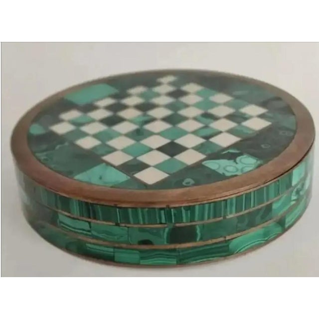 Late 19th Century Late 19th Century Malachite and Italian Marble Round Complete Chess Set- 34 Pieces For Sale - Image 5 of 7